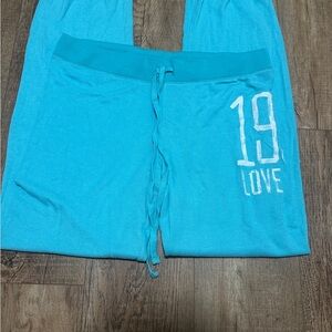 Vintage 1986 PINK Victoria’s Secret Cozy Lounge Pants Turquoise Size Large